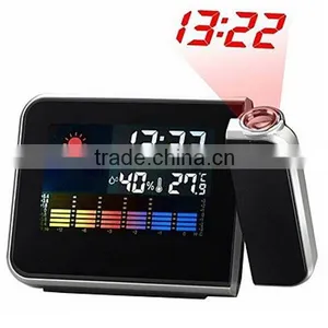 Digital LCD Weather Projection Alarm Clock With Colorful Backlight thumbnail-1