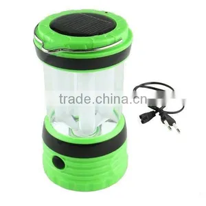 Portable LED White Light Solar AC Powered Rechargeable Camping Lamp Lantern thumbnail-1