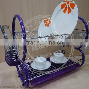 Mental Wire 8-shaped Utensil Drying Rack With Plastic Holder thumbnail-1