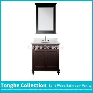 Tonghe Collection Paint Bathroom Vanity Dark Brown thumbnail-2