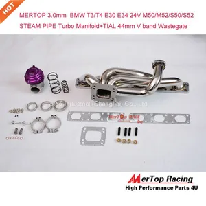 Mertop 3.0mm STEAM PIPE B** T3/T4 E30 E34 24V M50/M52/S50/S52 Turbo Manifold+TIAL 44mm V Band Water Cold Wastegate Kits thumbnail-1