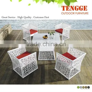 White Rattan High Quality Restaurant Dning Tables and Chairs thumbnail-2