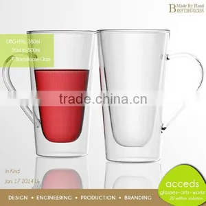 Decorative Unique Design Latte Coffee Glass Mug thumbnail-6