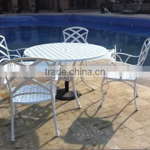 Antique Cast Aluminum Table and Chairs thumbnail-1