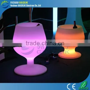 New Design Waterproof Plastic Wine Cup Shape LED Light Ice Bucket With Remote Control 16 Color thumbnail-1