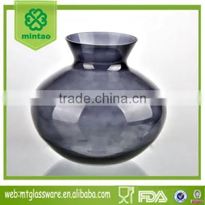 Decorative Top Grade Gray Color Glass Hurricane Vase Home Decor thumbnail-1