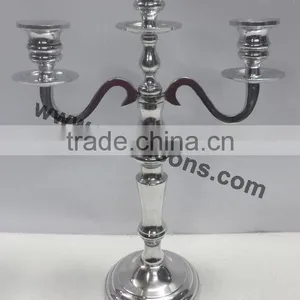 Silver Finish Aluminum Polish Five Arms Candelabra thumbnail-6