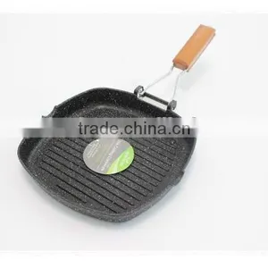 Aluminium Pressed Ceramic Coated Nonstick Frying Pan Fry Pizza Pan With Long Handle thumbnail-6