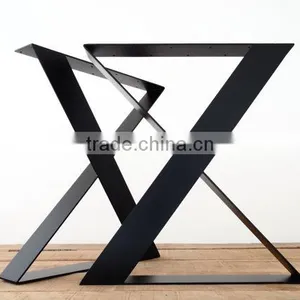X Shape Flat Steel Leg High Quality Metal Black Coffee Table 28 Inch Legs thumbnail-2
