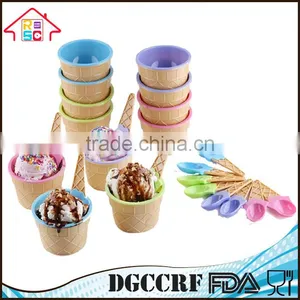 Food Grade Plastic Ice Cream Cup,Ice Cream Bowl With Spoon Set thumbnail-1