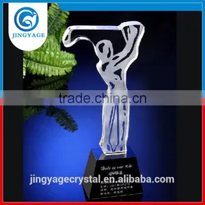 Jingyage Wholesale Hole in One Crystal Golf Awards Crystal Golf Trophy Plaque Souvenir thumbnail-1