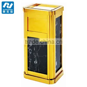 Square Stainless Steel Powder Coated Dust Bin With Ashtray thumbnail-4