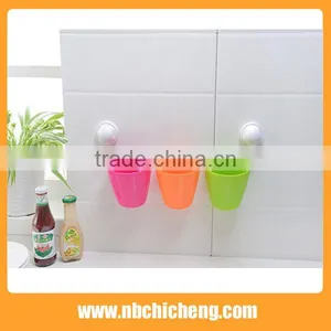 Bathroom Suction Cup Single Hanging Cup Rack Multi-colored Storage Box thumbnail-1