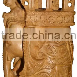 Carved Wooden Animals/wood Carved Elephant/ Wood Sculpture Art thumbnail-1