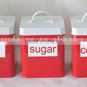 Red With White Square Home Storage Bins thumbnail-1