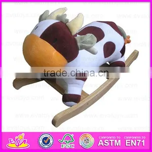 2015 Custom мягкая игрушка-мишка, деревянное качающееся животное в стиле коровы, оптовая продажа деревянных качалок-игрушек животных, деревянная декоративная качалка WJ277565 thumbnail-1