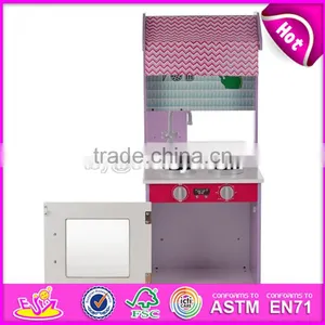 New Style Double-sided Pretend Play Wooden Kids Play Kitchen Set W10C274 thumbnail-3