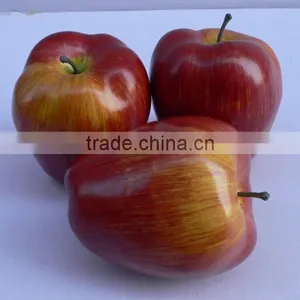 3 Artificial Weighted Red Burgundy Apples Fake Faux Fruits and Vegetables thumbnail-1
