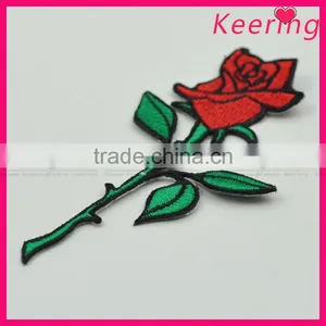 Wholesale Rose Embroidery Patch Custom Design for Clothing WEF-632 thumbnail-1
