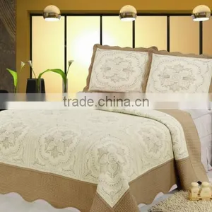 Microfiber Cotton Embroidery Sunflower Quilt Sets/Bedspreads thumbnail-1