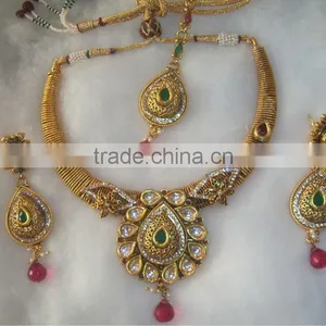 KUNDAN CHOKER Necklace EARRING Set thumbnail-1