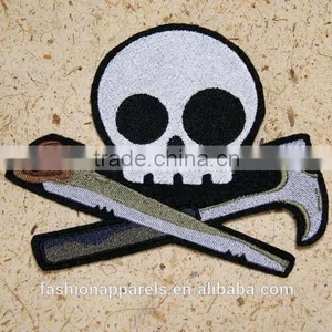Custom High Quality Embroidered Creative Skulls Patch for Clothes Embroidery Patch Made in China Choose Size/color thumbnail-2