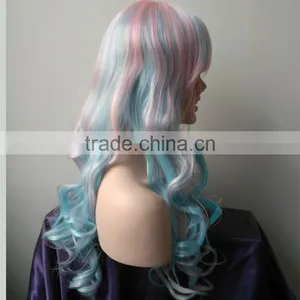 MGOO Women Brazilian Hair Full Lace Wig Multi-color Body Wave Ladies Wig For Party thumbnail-4