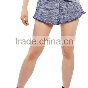 MGOO Newest Hot Sexy Girls Short Pants Angled Hemlines With Ruffle Trim Women Sport Wear Running Shorts thumbnail-4