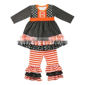 Halloween Icing Ruffle Raglan Sets Pumpkin Pants Sets Girl Halloween Outfits thumbnail-4