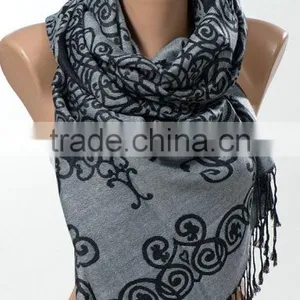 Long Scarf or Shawl or Neck Wrap. Mothers Days Scarf. Fall Oversize Scarf Wrap. Turquoise and Beige. thumbnail-6