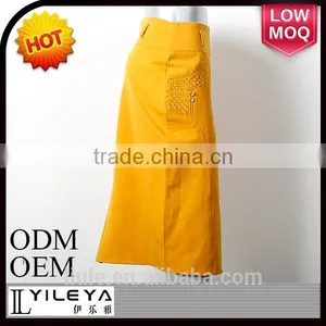 New Design High Waist Narrow Yellow Jean Skirt Patterns thumbnail-1