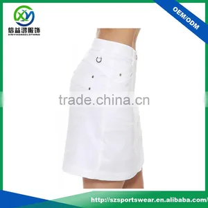 New Arrival White Perfect Fit Mid-rise Waist With Belt Loops Golf Lady Skort thumbnail-3