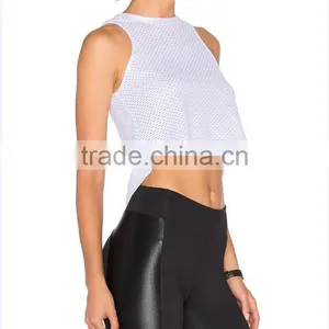 2017 Newest Women's Sexy Yoga Fitness Mesh Sports Tops Casual Breathable Yoga Vest thumbnail-2