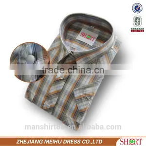 New Design Short Sleeve Check Men Shirts thumbnail-1