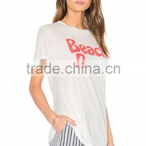 2017 Guangzhou Shandao Casual Summer 180g 100% Cotton Plain Dyed Wholesale Women Short Sleeve White T Shirt thumbnail-2