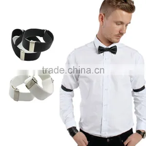 Shirt Sleeve Garter Cuffs Arm Band Elastic Solid Color Adjustable Armband Sleeve Garter thumbnail-1