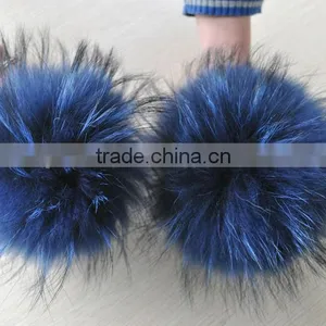 YR892 All Colors Real Raccoon Fur Ball/ Fur Pom Poms thumbnail-3