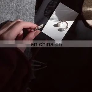 2PCS/Set Contracted Design Beautiful and Elegant Pearl Zircon Women's Pearl Finger Ring thumbnail-4