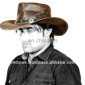 HMB-906C LEATHER WESTERN HATS COWBOY HAT WHOLESALE CAPS ANY COLORS thumbnail-1