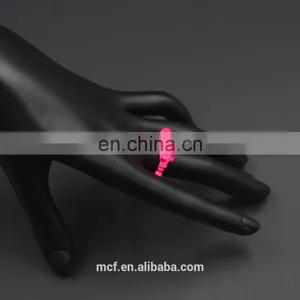 MCR-0020 In Stock Latest Fashion Design Silver Rings for Girl ,silicone Pink Wedding Ring thumbnail-1