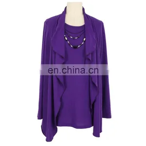 High Quality Ladies Plus Size 2 in 1 Piece Knitted Cardigan thumbnail-1