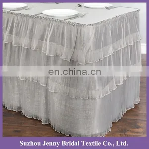 TS092A Wholesale Organza Fabric Latest Wedding Decoration Table Skirting thumbnail-4