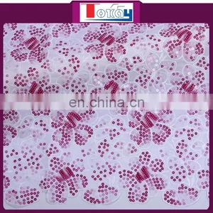 Organza Laces With Sequence Fabric Flowers thumbnail-1