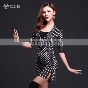 T-5112 Sexy Slim Black and White Round Dot Women Belly Dance Skirt thumbnail-1