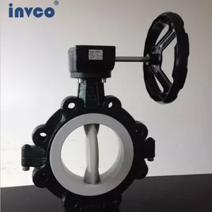 INVCO Pneumatic Butterflyvalve PTFE Lined Lug Wafer Butterfly Valve for Strong Acid thumbnail-3