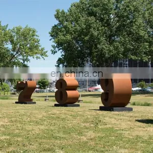 Corten Steel Letter Statue Corten Steel Sculpture thumbnail-4