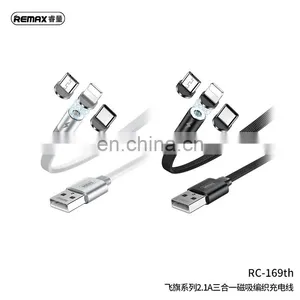 Remax Flag Series RC-169th Magnetic Charger Type-C Usb Braided Micro 3 In 1 Charging Cable For Iphone thumbnail-5