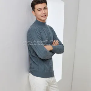 Men's Winter Essential Warm Knit Half Turtleneck Sweater Cashmere Wool With Long Sleeve thumbnail-3