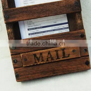 Custom Antique Solid Wooden Mail Rack,wood Mail Holder thumbnail-3