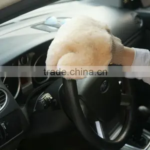 New Product Lambskin Car Wash Mitt Double Side Can Customized thumbnail-1
